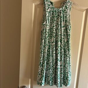 LOFT Green and White Floral Mini Dress
